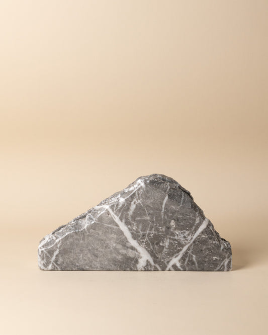 Spiegelständer aus grauem Marmor – handgefertigter Naturstein-Spiegelständer, edles Accessoire für Schminktisch und Badezimmer